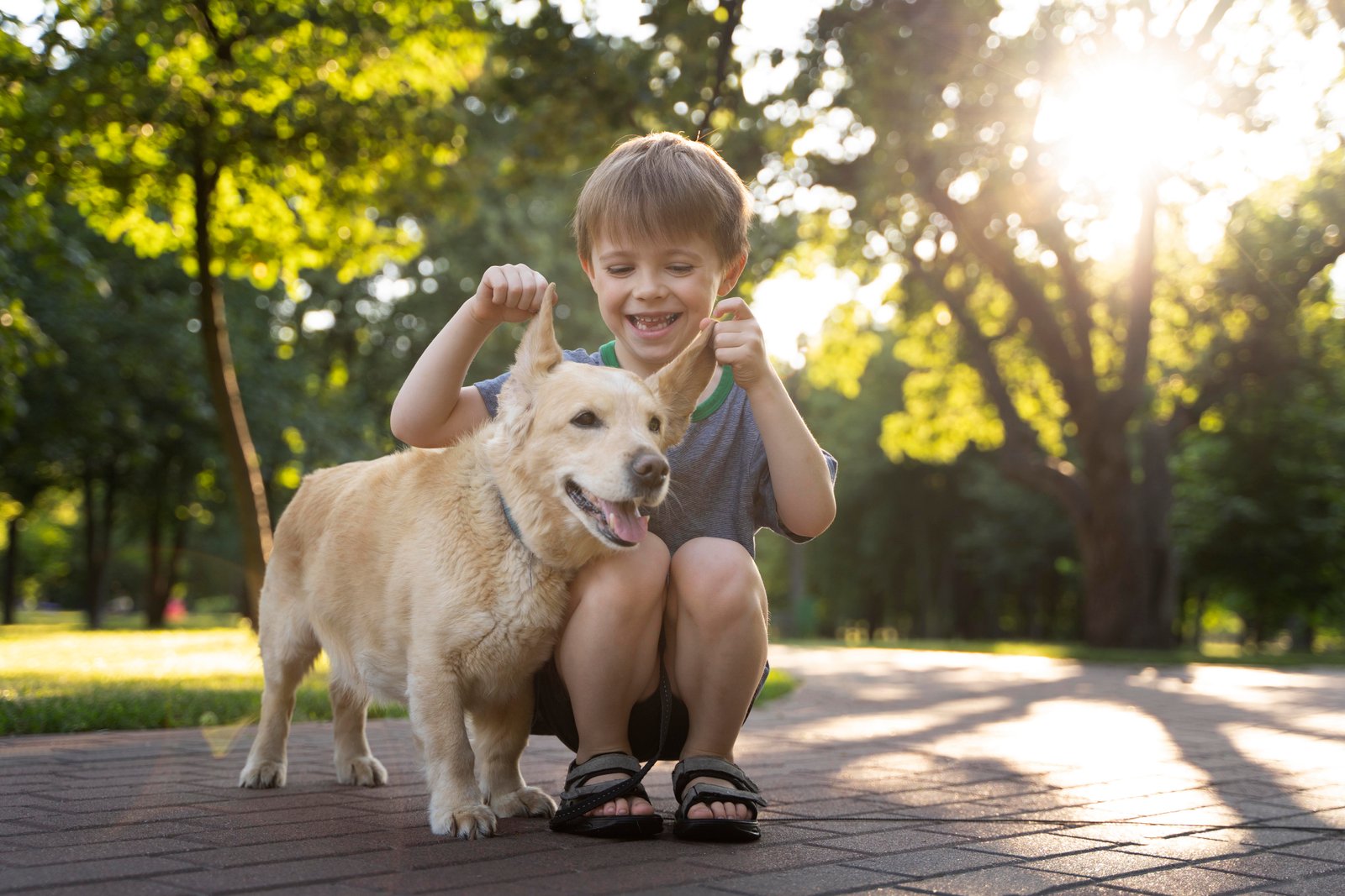 cachorro e criança